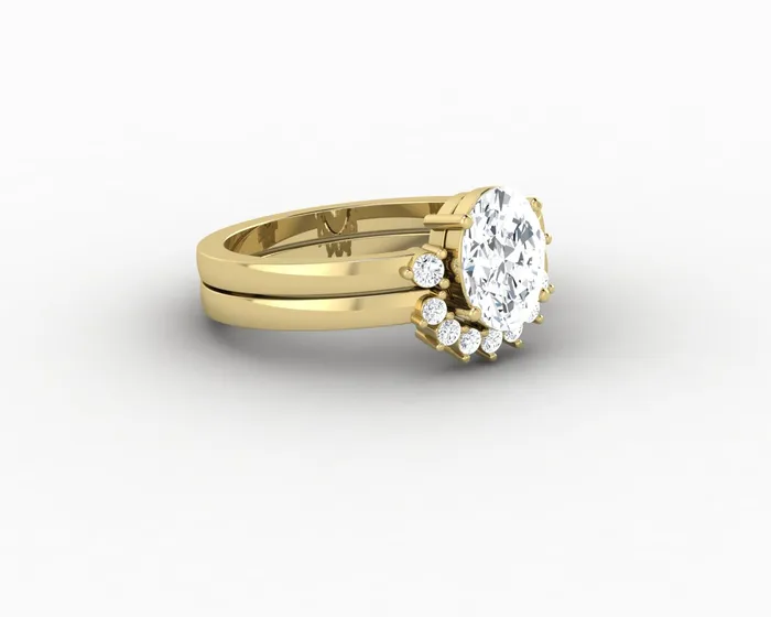 Rings Isla Three Stone 10 Ct Oval Cut Bridal Set Sapheena Jewelry