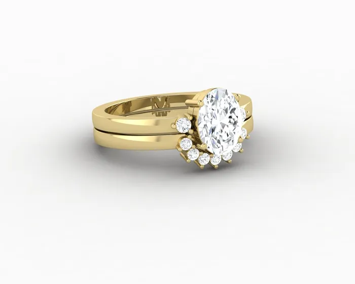 Rings Isla Three Stone 10 Ct Oval Cut Bridal Set Sapheena Jewelry