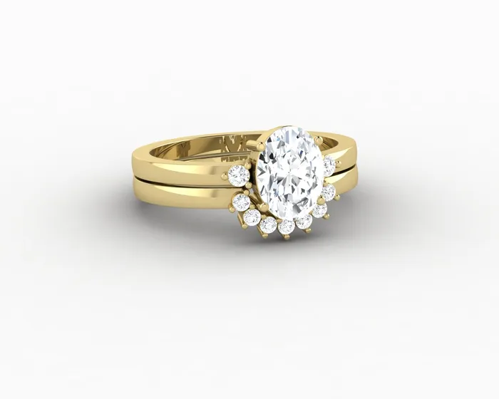 Rings Isla Three Stone 10 Ct Oval Cut Bridal Set Sapheena Jewelry