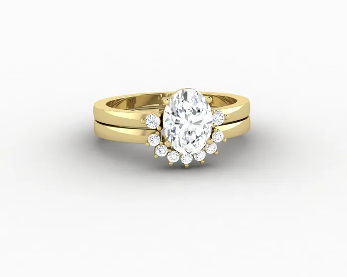 Rings Isla Three Stone 10 Ct Oval Cut Bridal Set Sapheena Jewelry