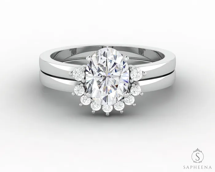 Rings Isla Three Stone 10 Ct Oval Cut Bridal Set Sapheena Jewelry