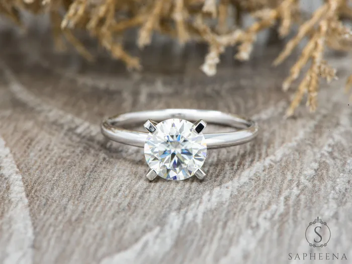 Rings Lina 20 Ct Solitaire Round Cut Engagement Ring Sapheena Jewelry