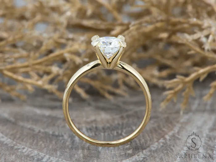Rings Lina 20 Ct Solitaire Round Cut Engagement Ring Sapheena Jewelry