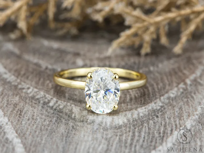 Rings Luce 15 Ct Oval Cut Engagement Ring Sapheena Jewelry