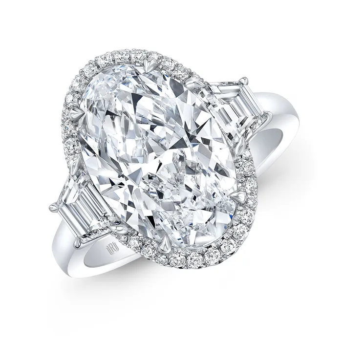 Rings Oval Diamond Halo Engagement Ring in Platinum RAHAMINOV DIAMONDS INC Rings Oval Diamond Halo Engagement Ring in Platinum RAHAMINOV DIAMONDS INC