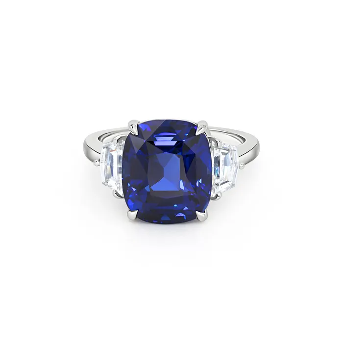 Rings Polachecks Collection Blue Sapphire Diamond Ring
