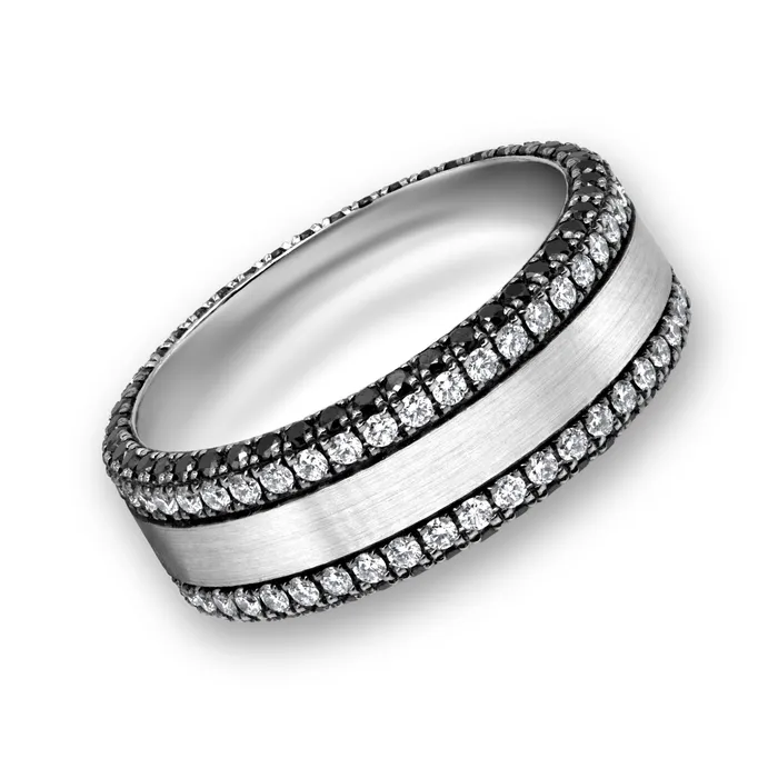 Rings Polachecks Collection White Black Diamond Band