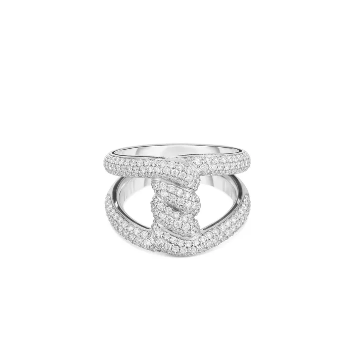 Rings Roberto Coin Open Diamond Band with Twist Center