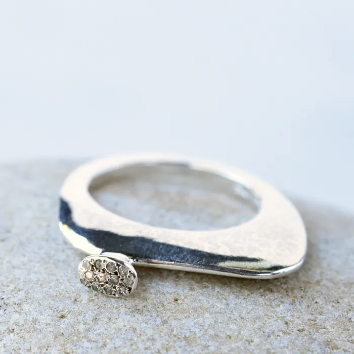 Rings Rosa Maria Rosa Maria Pavla Sterling Silver Ring wpave Icy Diamonds