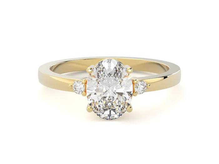 Rings Sapheena Jewelry Isla Three Stone 12 Ct Oval Cut Engagement Ring