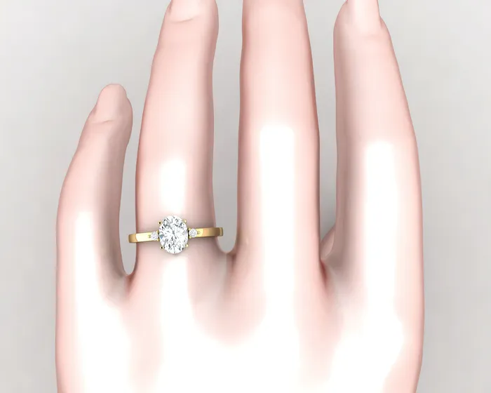 Rings Sapheena Jewelry Isla Three Stone 12 Ct Oval Cut Engagement Ring