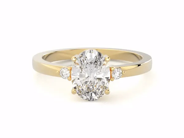 Rings Sapheena Jewelry Isla Three Stone 12 Ct Oval Cut Engagement Ring