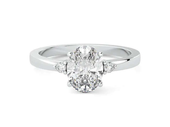 Rings Sapheena Jewelry Isla Three Stone 12 Ct Oval Cut Engagement Ring