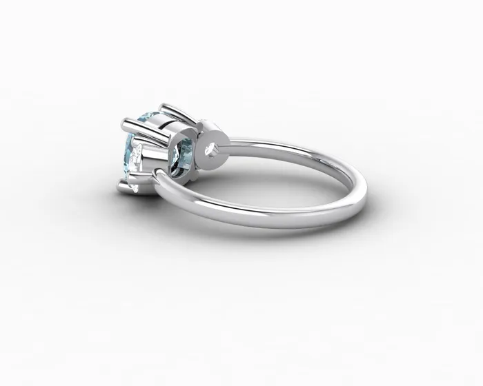 Rings Sapheena Jewelry Orion Three Stone 15ct Cushion Cut Natural Aquamarine Engagement Ring