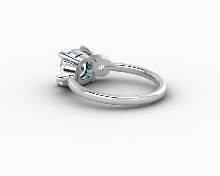 Rings Sapheena Jewelry Orion Three Stone 15ct Cushion Cut Natural Aquamarine Engagement Ring