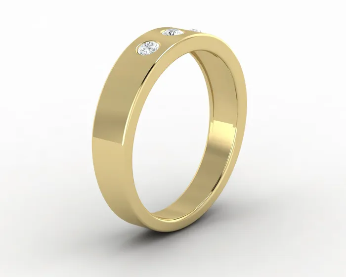 Sapheena Jewelry Prespa Mens 4mm Wedding Band Rings