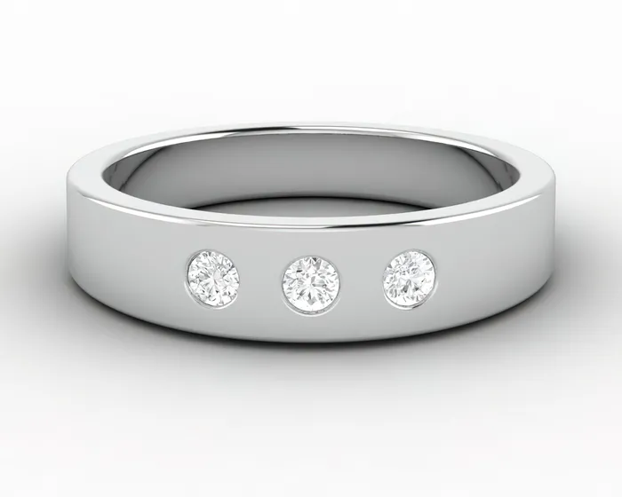 Sapheena Jewelry Prespa Mens 4mm Wedding Band Rings