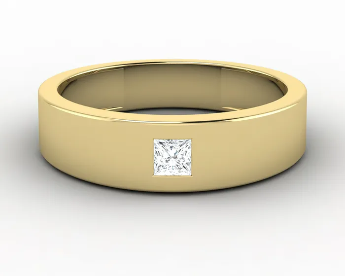 Sapheena Jewelry Rings Darius Mens Princess Cut Wedding Ring