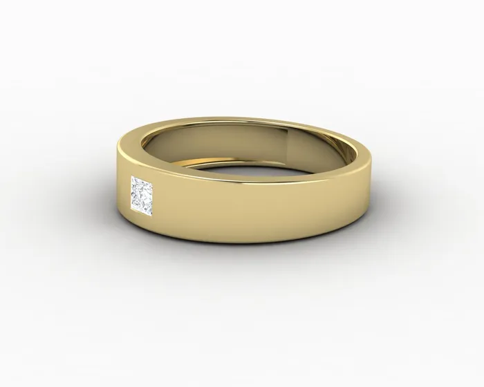 Sapheena Jewelry Rings Darius Mens Princess Cut Wedding Ring