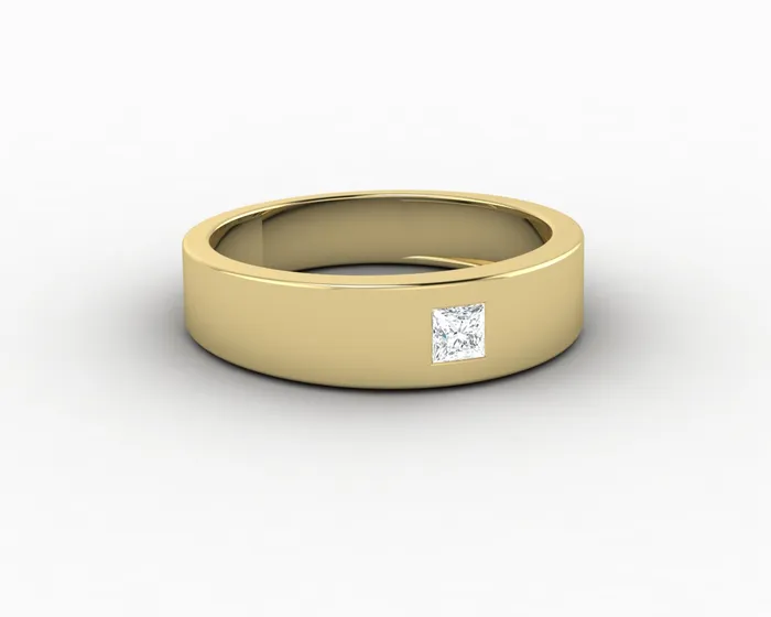 Sapheena Jewelry Rings Darius Mens Princess Cut Wedding Ring