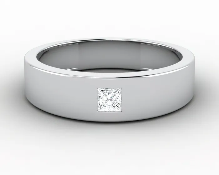 Sapheena Jewelry Rings Darius Mens Princess Cut Wedding Ring