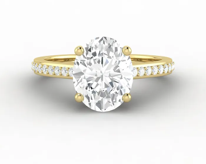 Sapheena Jewelry Rings Larisa 20 Ct Oval Cut Engagement Ring with Side Stones Sapheena Jewelry Rings Larisa 20 Ct Oval Cut Engagement Ring with Side Stones