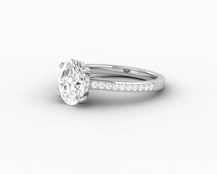Sapheena Jewelry Rings Larisa 20 Ct Oval Cut Engagement Ring with Side Stones