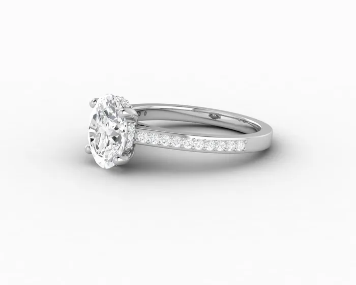 Sapheena Jewelry Rings Larisa 20 Ct Oval Cut Engagement Ring with Side Stones