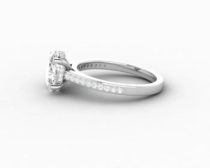 Sapheena Jewelry Rings Larisa 20 Ct Oval Cut Engagement Ring with Side Stones