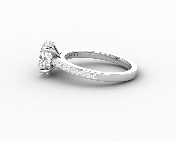Sapheena Jewelry Rings Larisa 20 Ct Oval Cut Engagement Ring with Side Stones