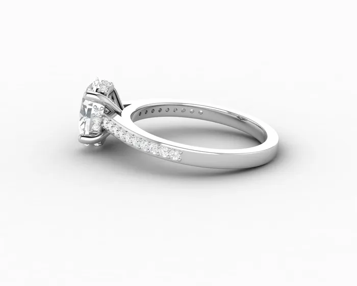 Sapheena Jewelry Rings Larisa 20 Ct Oval Cut Engagement Ring with Side Stones