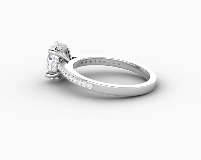 Sapheena Jewelry Rings Larisa 20 Ct Oval Cut Engagement Ring with Side Stones