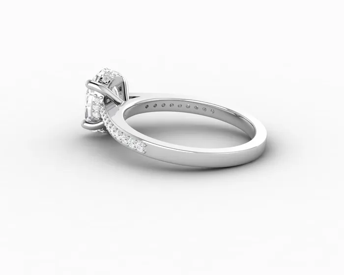 Sapheena Jewelry Rings Larisa 20 Ct Oval Cut Engagement Ring with Side Stones