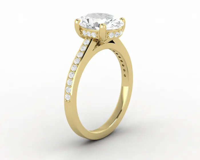 Sapheena Jewelry Rings Larisa 20 Ct Oval Cut Engagement Ring with Side Stones
