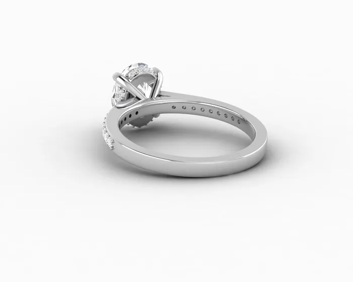 Sapheena Jewelry Rings Larisa 20 Ct Oval Cut Engagement Ring with Side Stones