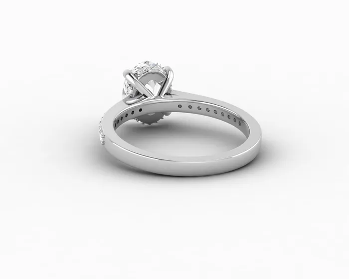 Sapheena Jewelry Rings Larisa 20 Ct Oval Cut Engagement Ring with Side Stones