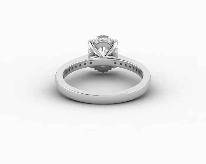 Sapheena Jewelry Rings Larisa 20 Ct Oval Cut Engagement Ring with Side Stones
