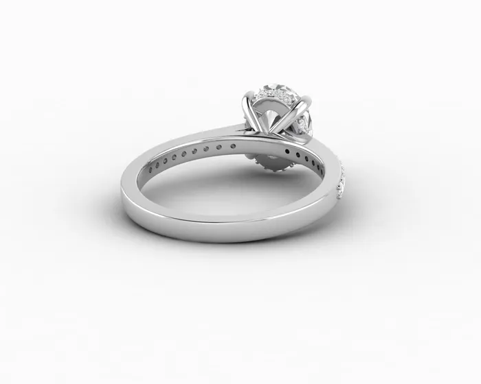 Sapheena Jewelry Rings Larisa 20 Ct Oval Cut Engagement Ring with Side Stones