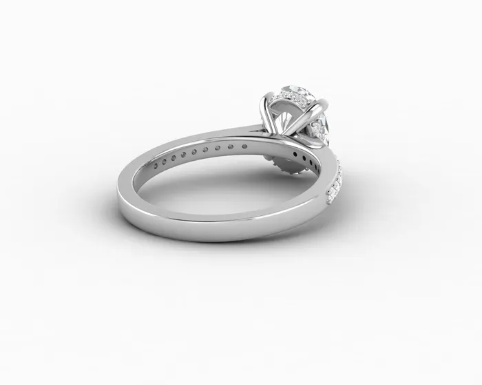 Sapheena Jewelry Rings Larisa 20 Ct Oval Cut Engagement Ring with Side Stones
