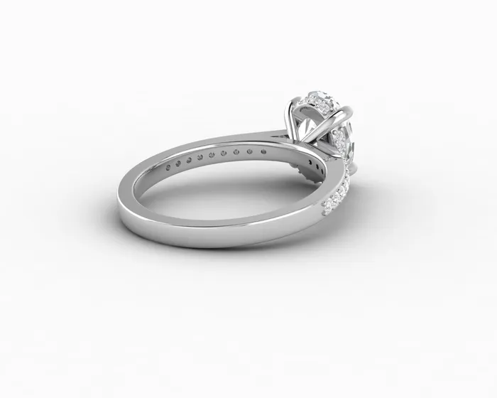 Sapheena Jewelry Rings Larisa 20 Ct Oval Cut Engagement Ring with Side Stones