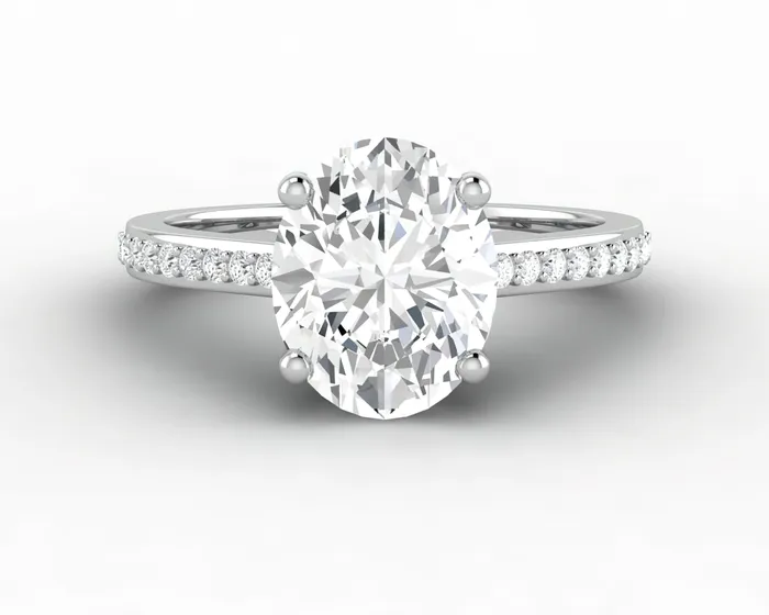 Sapheena Jewelry Rings Larisa 20 Ct Oval Cut Engagement Ring with Side Stones