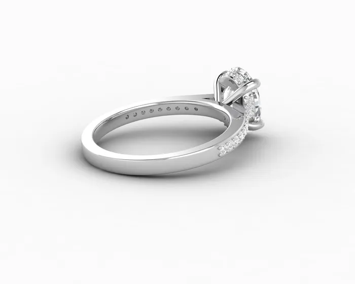 Sapheena Jewelry Rings Larisa 20 Ct Oval Cut Engagement Ring with Side Stones