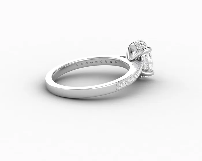 Sapheena Jewelry Rings Larisa 20 Ct Oval Cut Engagement Ring with Side Stones