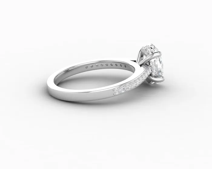 Sapheena Jewelry Rings Larisa 20 Ct Oval Cut Engagement Ring with Side Stones