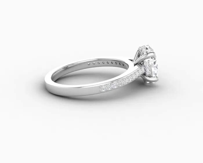 Sapheena Jewelry Rings Larisa 20 Ct Oval Cut Engagement Ring with Side Stones