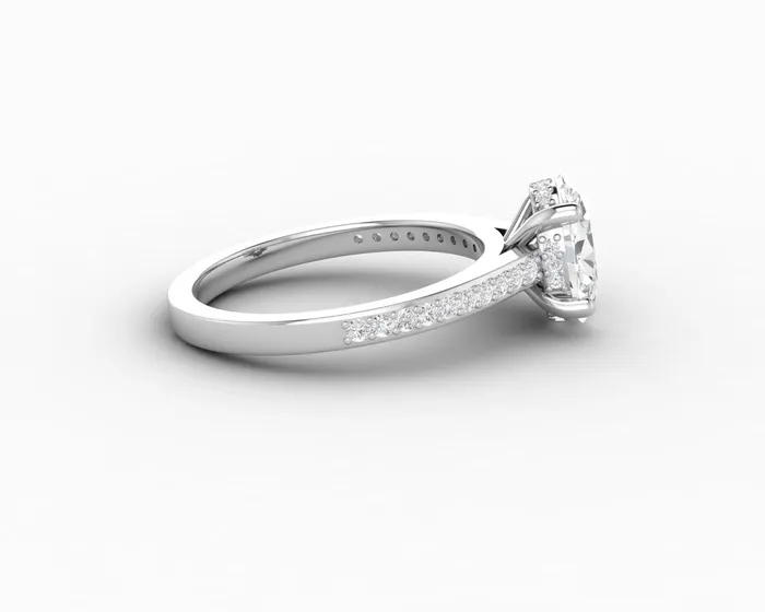 Sapheena Jewelry Rings Larisa 20 Ct Oval Cut Engagement Ring with Side Stones
