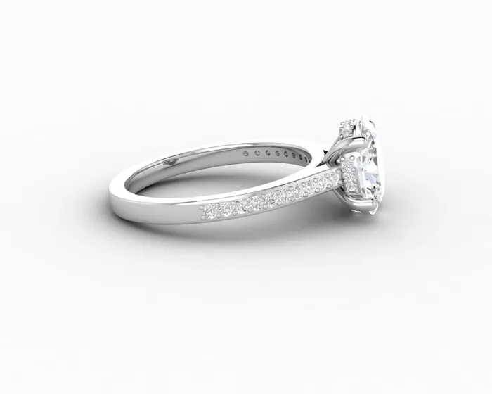 Sapheena Jewelry Rings Larisa 20 Ct Oval Cut Engagement Ring with Side Stones