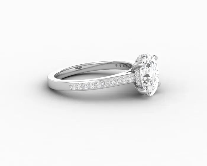 Sapheena Jewelry Rings Larisa 20 Ct Oval Cut Engagement Ring with Side Stones