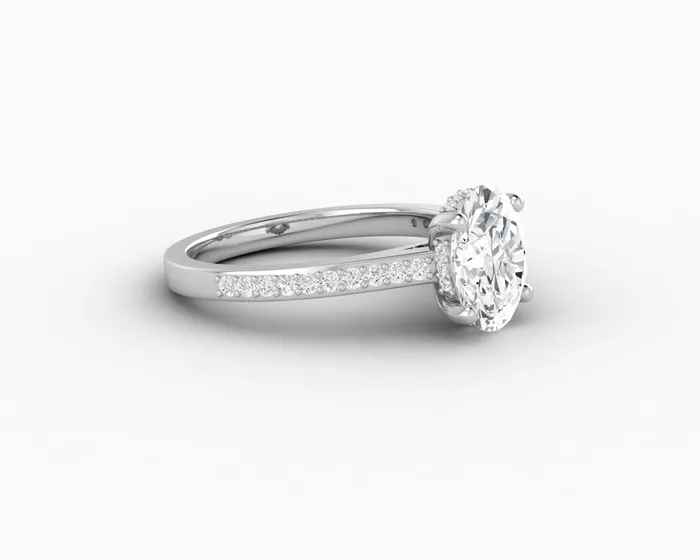 Sapheena Jewelry Rings Larisa 20 Ct Oval Cut Engagement Ring with Side Stones