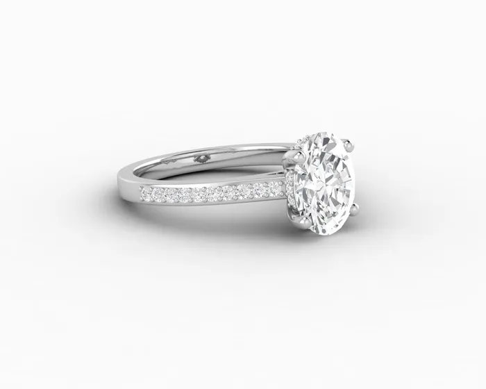 Sapheena Jewelry Rings Larisa 20 Ct Oval Cut Engagement Ring with Side Stones